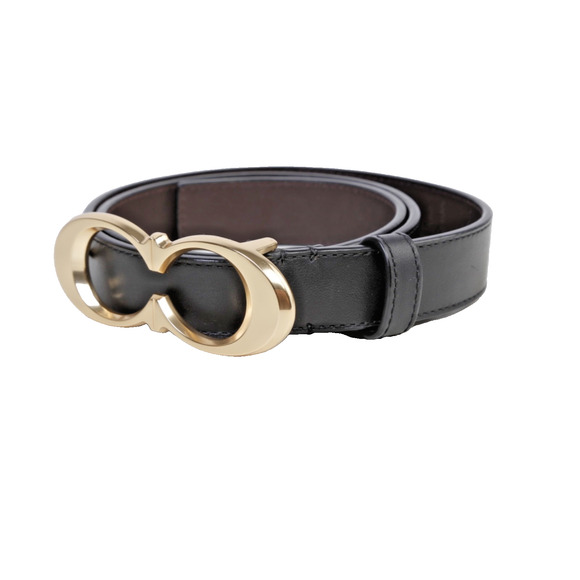 Coach Belt Size S Black Leather Gold Double C Signature Buckle Skinny Slim main image 11